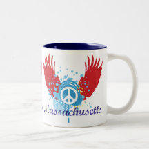 Massachusetts Peace Sign Mug
