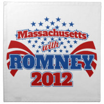 Massachusetts with Romney 2012 Napkin