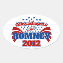 Massachusetts with Romney 2012 Oval Stickers