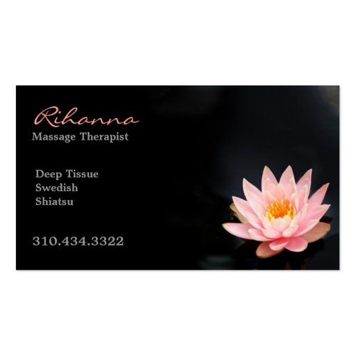 Massage 101 business cards (front side)
