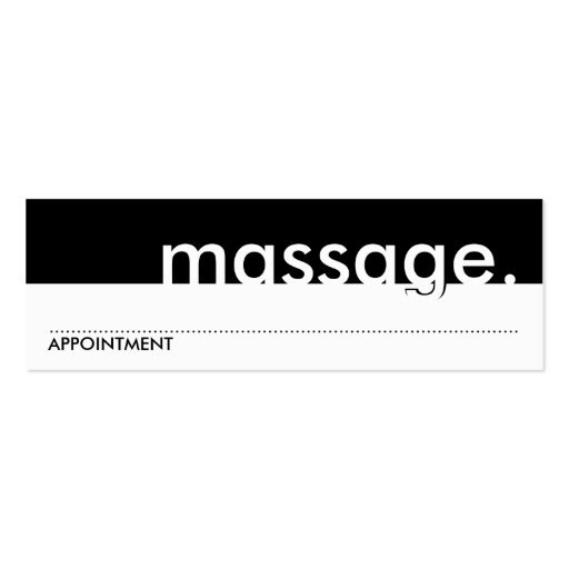 massage. (appointment card) mini business card Zazzle