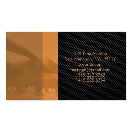 Massage Business Card Template (back side)