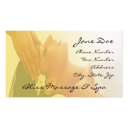 massage business cards (front side)