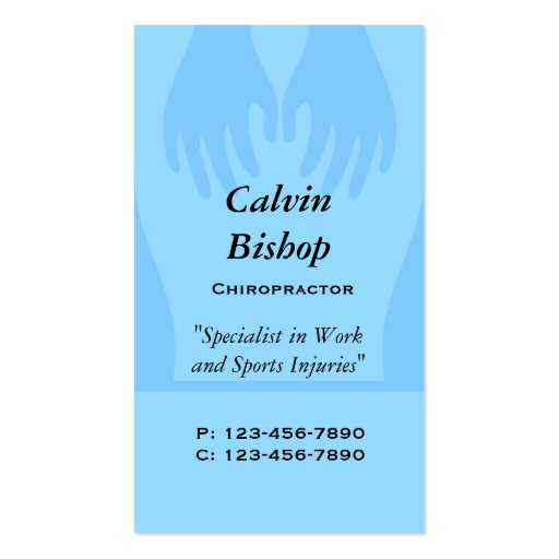 Massage/ Chiropractor  Business Card/ Blue (front side)