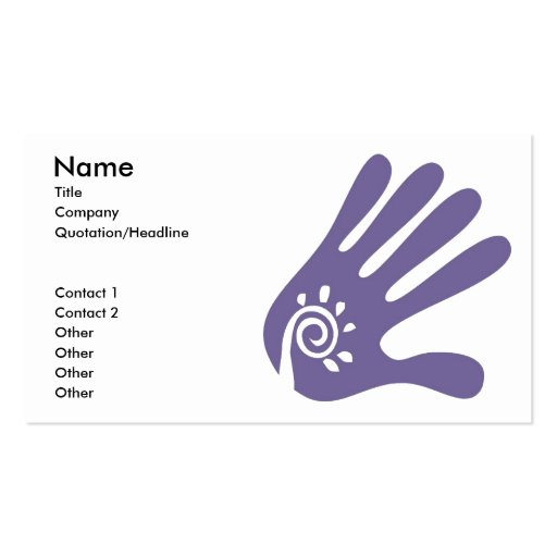 Massage Hand Business Card template (front side)