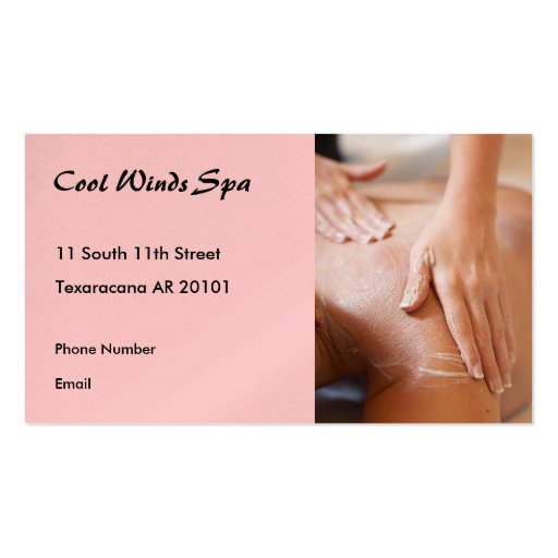 Massage hands photo II Business Card Templates
