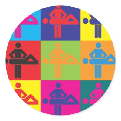 Massage Pop Art Round Sticker by sciencewillprevail