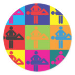 Massage Pop Art Round Sticker