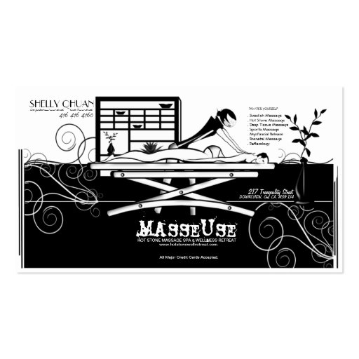 Massage Salon/Therapist/Masseuse Business Card (front side)