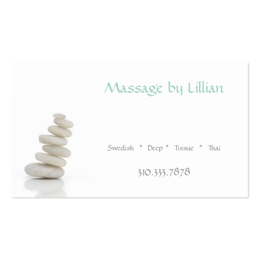 Massage Stones Business Card (front side)