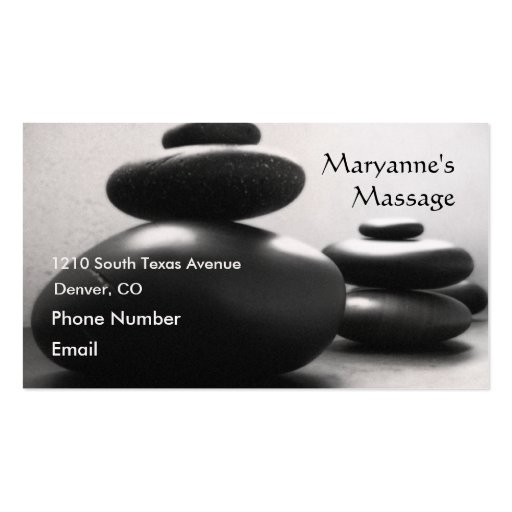 Massage Stones Business Cards (front side)