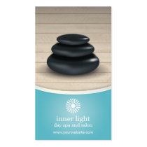 Massage Stones on Wood Spa Appointment business cards