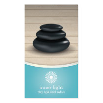 Massage Stones on Wood Spa business cards