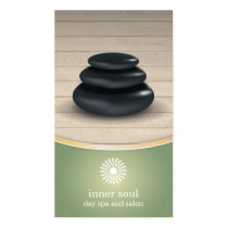 Massage Stones on Wood Spa Sage business cards