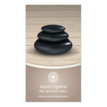 Massage Stones on Wood Spa Taupe Appointment business cards