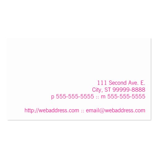 Massage Text Business Card Template (back side)