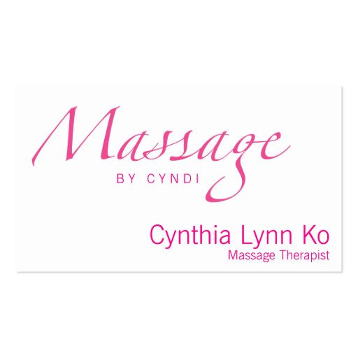 Massage Text Business Card Template (front side)
