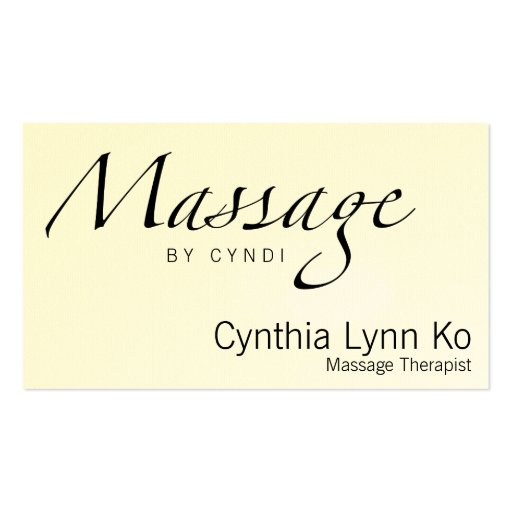 Massage Text Business Cards (front side)