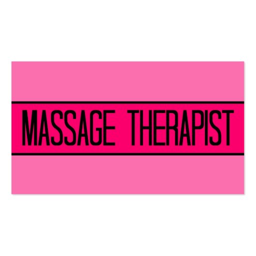 Massage Therapist Baby and Hot Pink Business Card