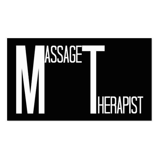 Massage Therapist Black Simple Business Card (front side)