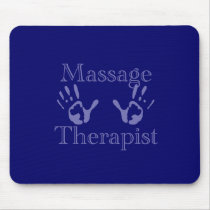 Massage Therapist: Blue Hand Prints Mousepads