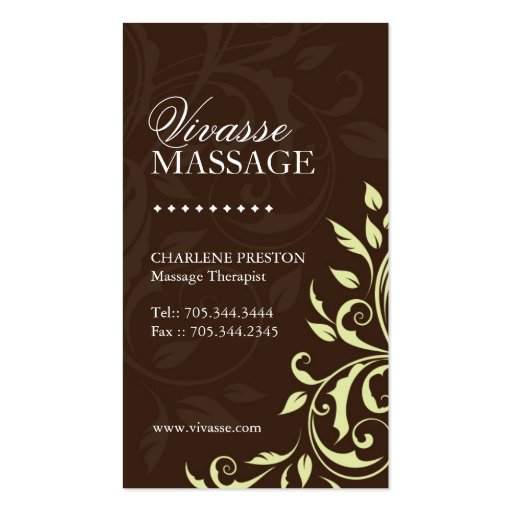 Massage Therapist Business Card (front side)