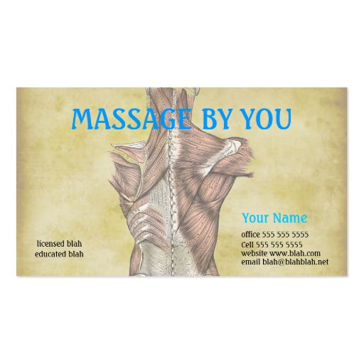 Massage therapist business card template