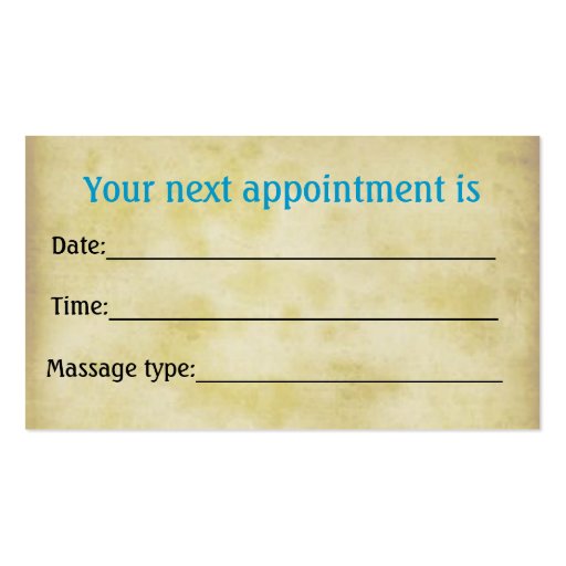Massage therapist business card template (back side)