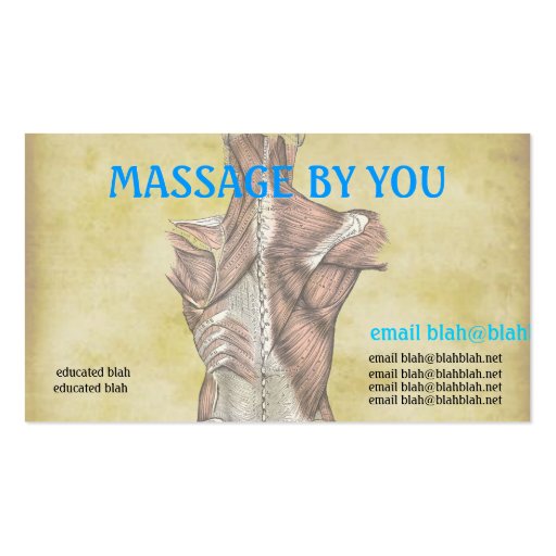 Massage therapist business card template (front side)