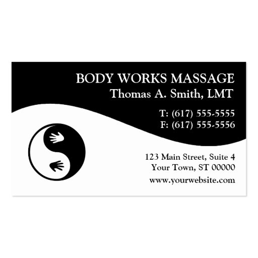 Massage Therapist Business Cards (front side)