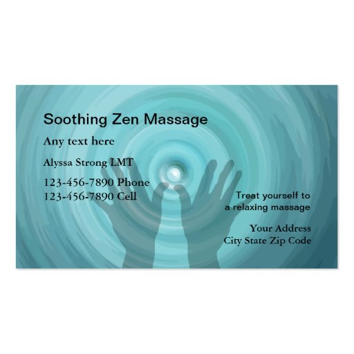 Massage Therapist Business Cards Zazzle 6496