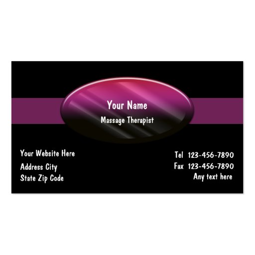 Massage Therapist Business Cards (front side)