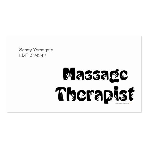 Massage Therapist Business Cards Template (front side)