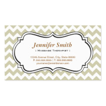 Massage Therapist - Chevron Simple Jasmine Business Cards