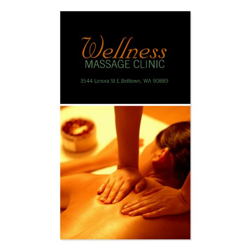 Massage Therapist, Clinic, Wellness Business Card