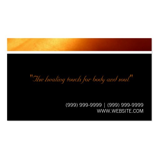 Massage Therapist, Clinic, Wellness Business Card (back side)