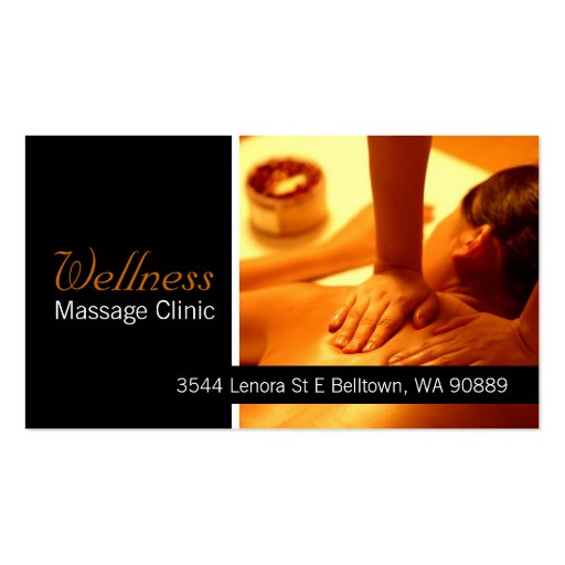 Massage Therapist, Clinic, Wellness Business Card (front side)