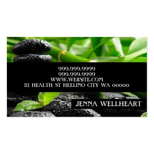 Massage Therapist  Clinic Wellness Health Business Cards (back side)