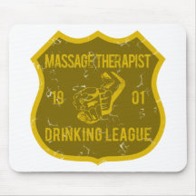 Massage Therapist Drinking League Mouse Mats