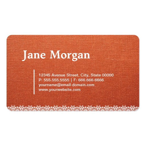 Massage Therapist Elegant Lace Monogram Business Cards (back side)