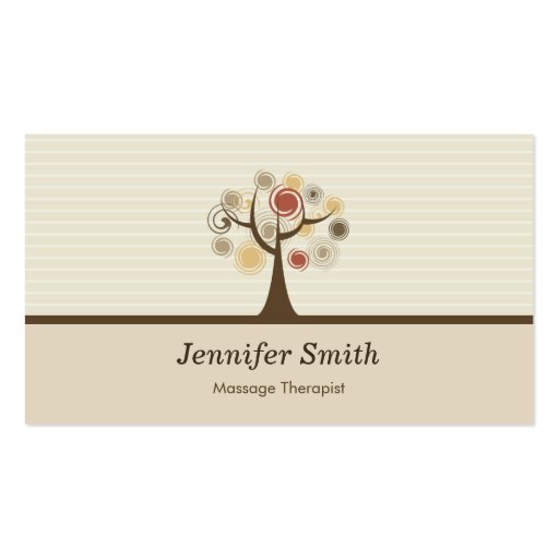 Massage Therapist - Elegant Natural Theme Business Cards (front side)