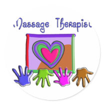 Massage Therapist Funky Artsy Design Gifts Round Sticker