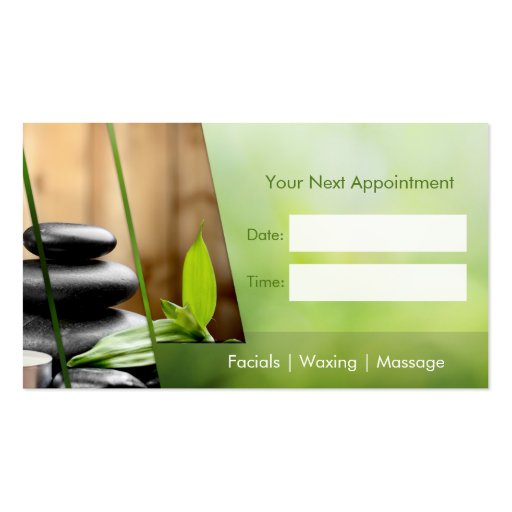Massage Therapist Meditation Salon Appointment Business Card Template (back side)