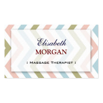 Massage Therapist - Natural Graceful Chevron Business Card Templates