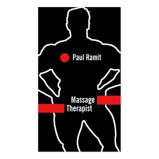 Massage Therapist Red Black Business Card