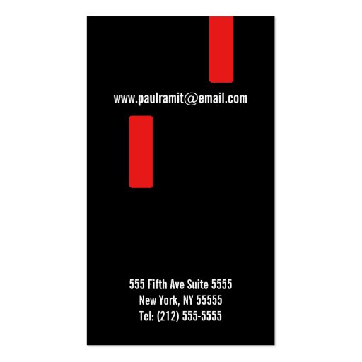Massage Therapist Red Black Business Card (back side)