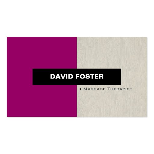 Massage Therapist - Simple Elegant Stylish Business Card Template