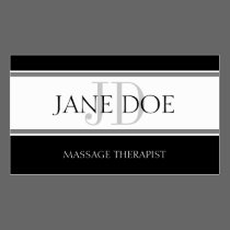 Massage Therapist Stripe W/W business cards