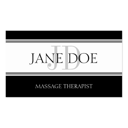 Massage Therapist Stripe W/W Business Card