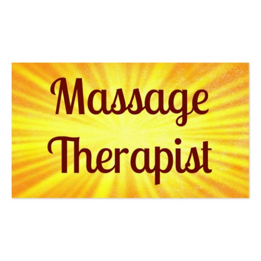 Massage Therapist Sunshine Business Card (front side)